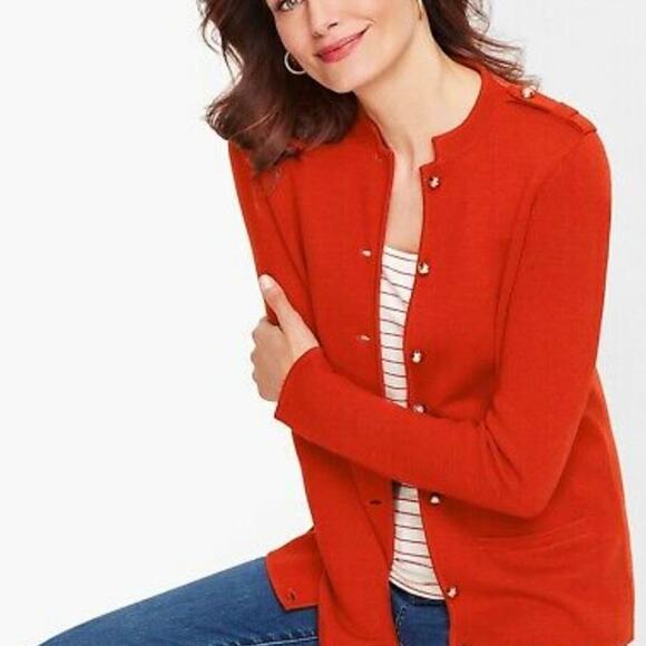 Talbots Military Hiland Merino Blend‎ Sweater Jacket plus size X New Petite - Picture 1 of 11